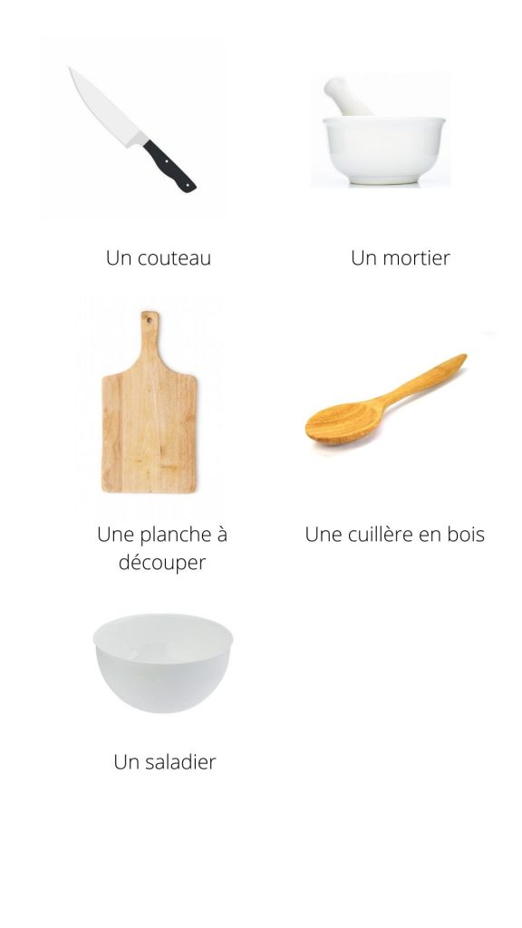 Ustensiles-recettes-salade-fenouil-fleurs-bourrache BATTERIE-CUISINE-RECETTE-SALADE-FRAICHEUR